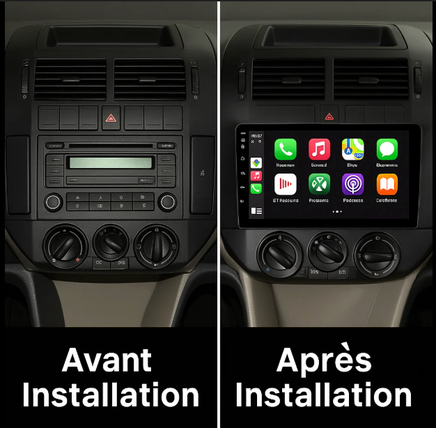 Autoradio Android 13 pour VW Polo Mk4 (2001-2011) - Apple CarPlay & Android Auto Sans Fil - GPS & Écran Tactile 2 Din